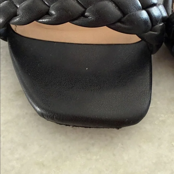 Sincerely Jules Black Braided Open Toe Block Heels - Picture 3 of 4